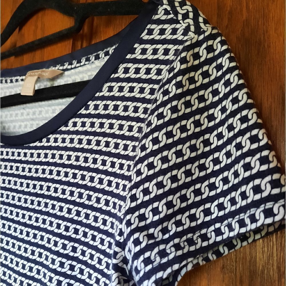 Banana Republic Scoopneck T Shirt Tencel Navy Short Sleeved